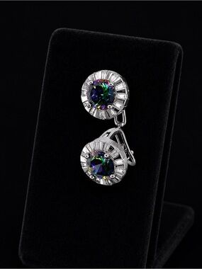 ✨ Vintage Sterling Silver Spinel Earrings | Rainbow Fire | Timeless Design